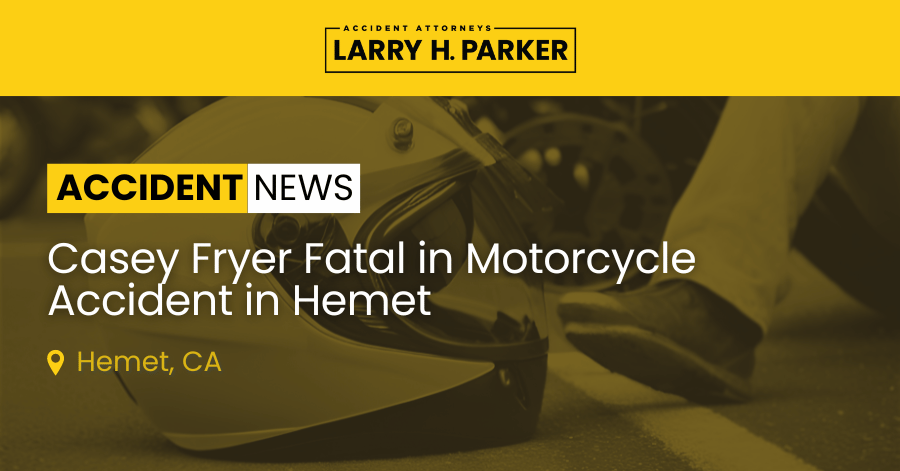 Casey Fryer Killed in Motorcycle Accident in Hemet 