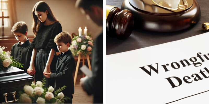 An illustration depicting the concept of wrongful death claims in California